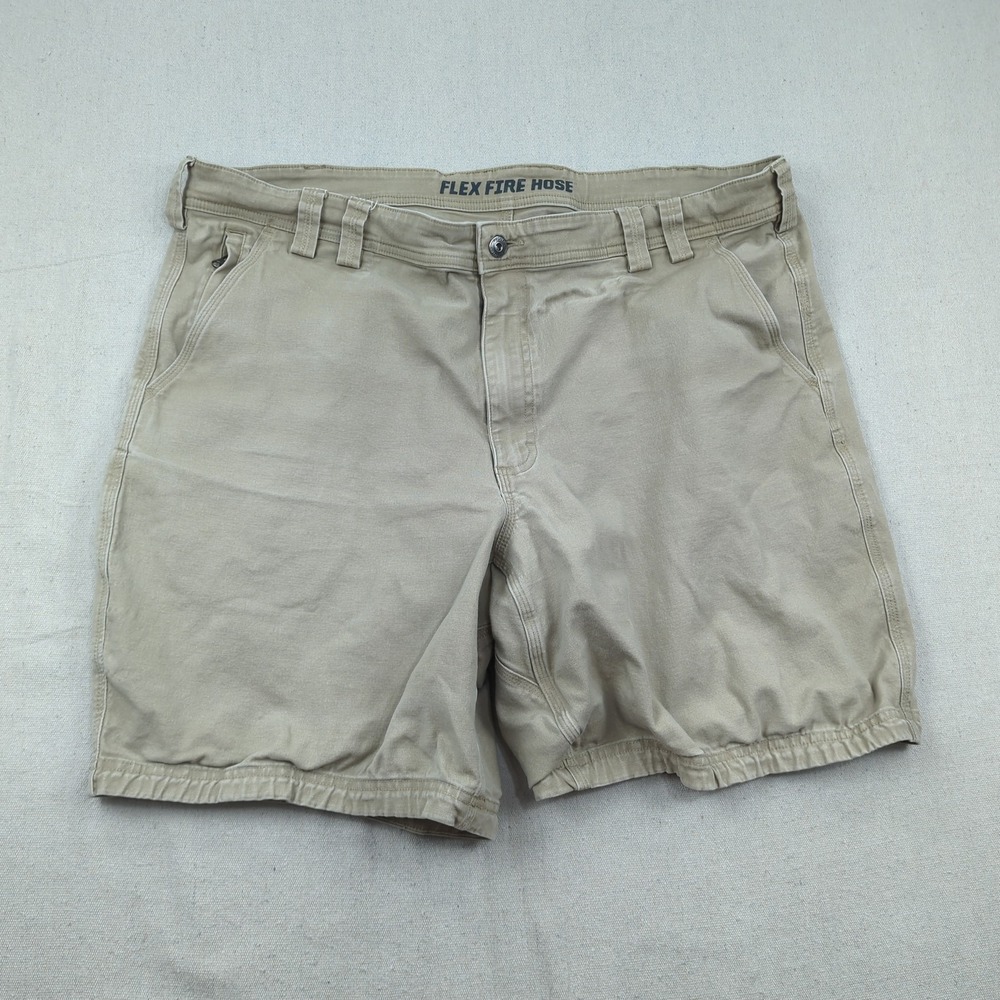Duluth Trading Shorts Mens 44 Khaki Flex Fire Hose‎ Relaxed Cargo